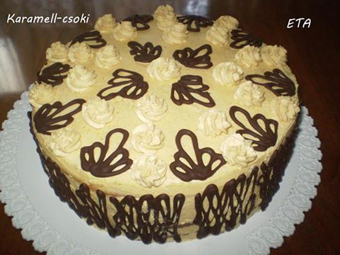Karamell-csoki torta 